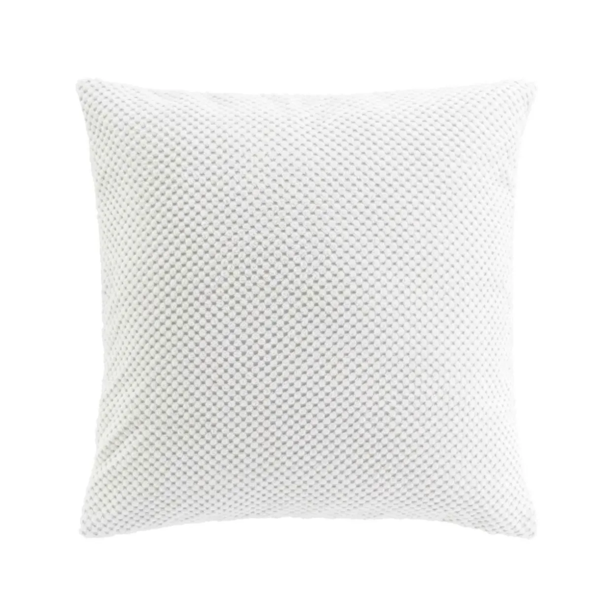 Coussin carré flanelle relief (45 x 45 cm) Java Blanc
