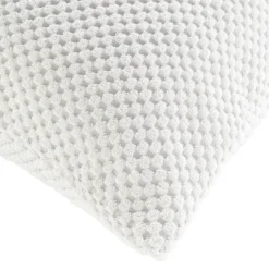 Coussin carré flanelle relief (45 x 45 cm) Java Blanc