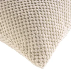 Coussin carré flanelle relief (45 x 45 cm) Java Ecru