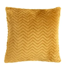 Coussin carré flanelle (45 x 45 cm) Zag Jaune moutarde