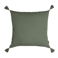 Coussin carré gaze de coton (60 x 60 cm) Gaïa Vert romarin