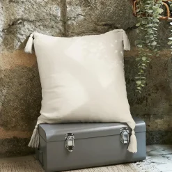 Coussin carré gaze de coton (40 x 40 cm) Gaïa Beige pampa
