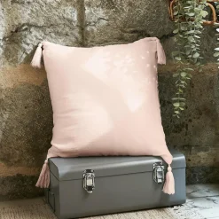 Coussin carré gaze de coton (40 x 40 cm) Gaïa Rose poudré