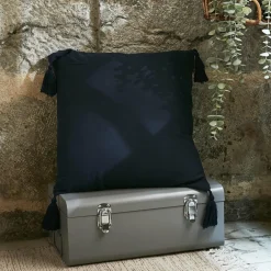 Coussin carré gaze de coton (40 x 40 cm) Gaïa Bleu nuit