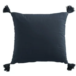 Coussin carré gaze de coton (40 x 40 cm) Gaïa Bleu nuit