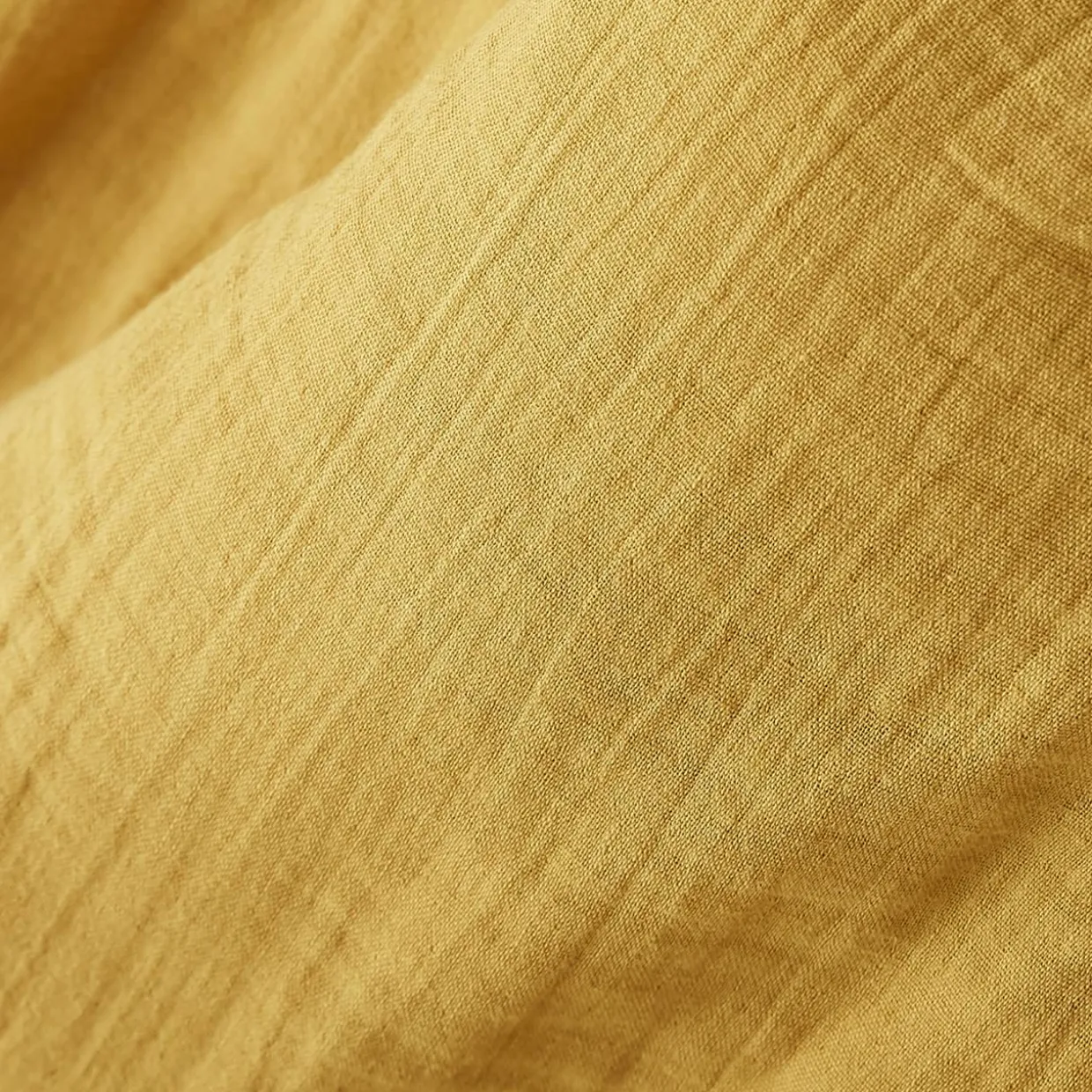 Coussin carré gaze de coton (40 x 40 cm) Gaïa Jaune safran