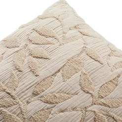 Coussin carré gaze de coton (50 x 50 cm) Letho Beige