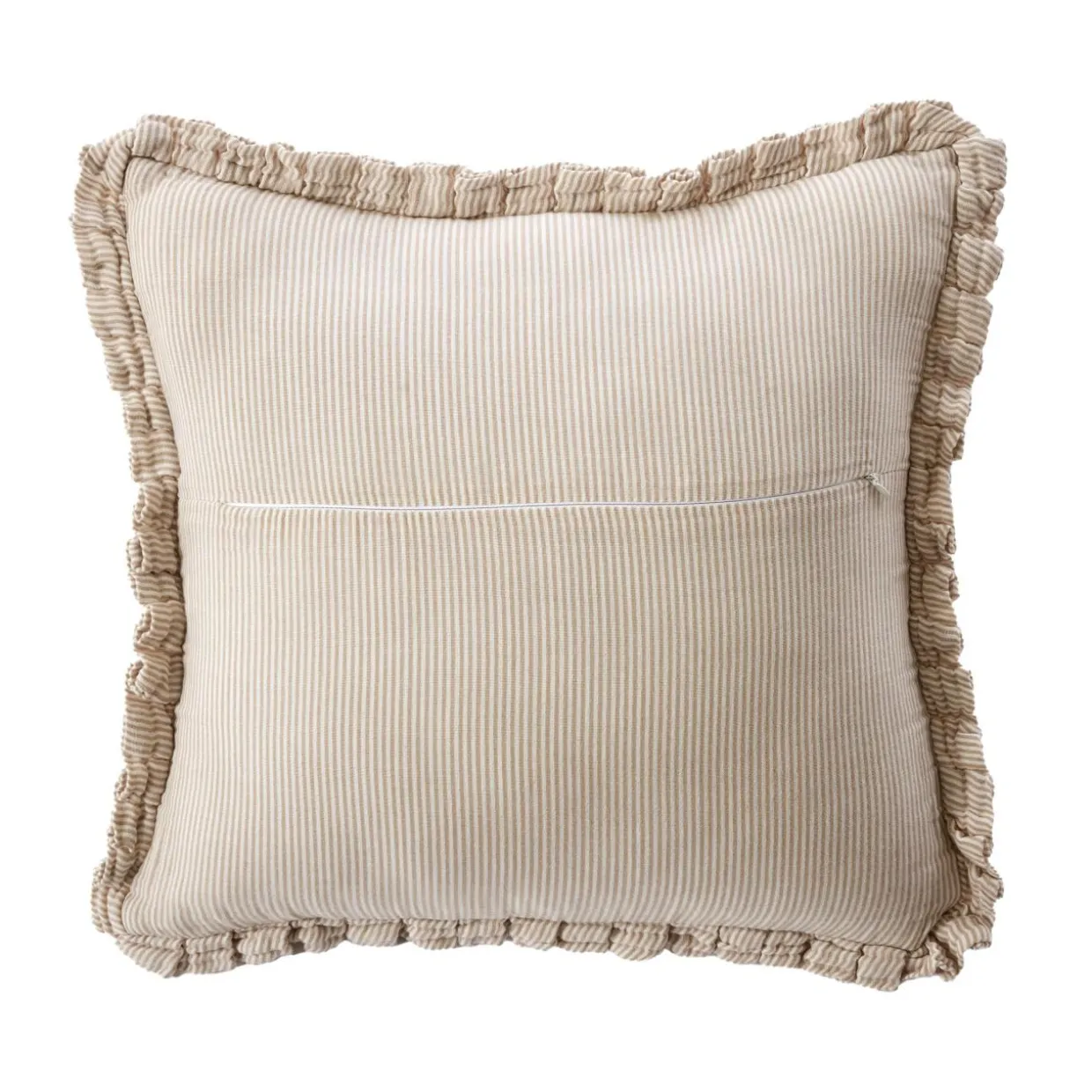 Coussin carré gaze de coton (45 x 45 cm) Gaïa rayures Ficelle