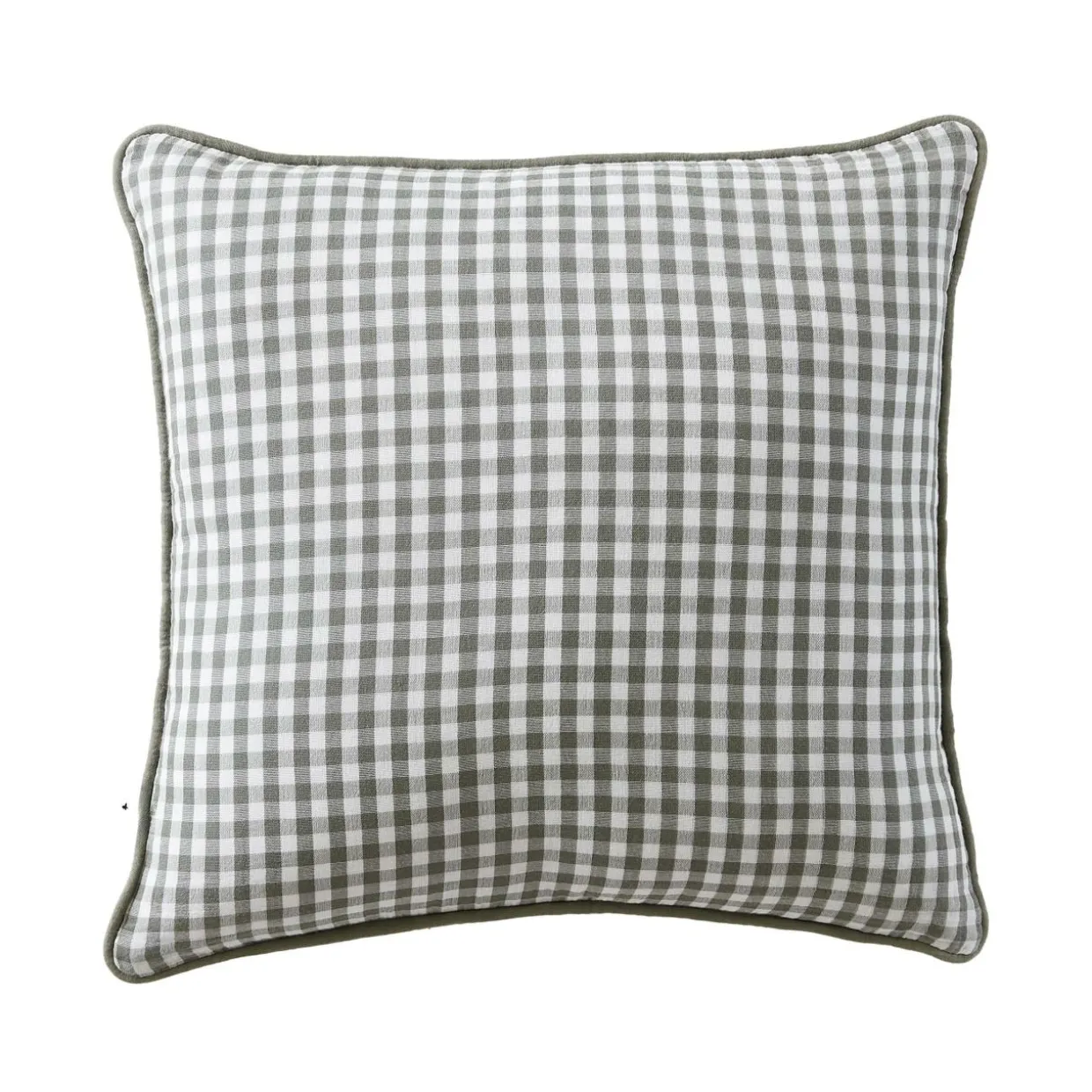 Coussin carré gaze de coton (45 x 45 cm) Gaïa vichy Vert romarin
