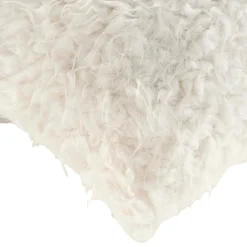 Coussin carré imitation fourrure (45 x 45 cm) Mouton Ecru