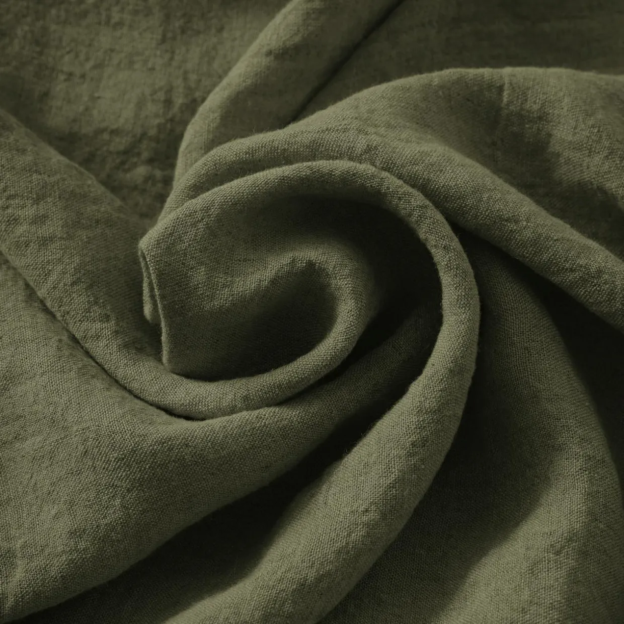 Coussin carré lin lavé (45 cm) Louise Vert romarin