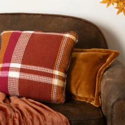 Coussin carré nid d'abeille (45 x 45 cm) Owen Terracotta