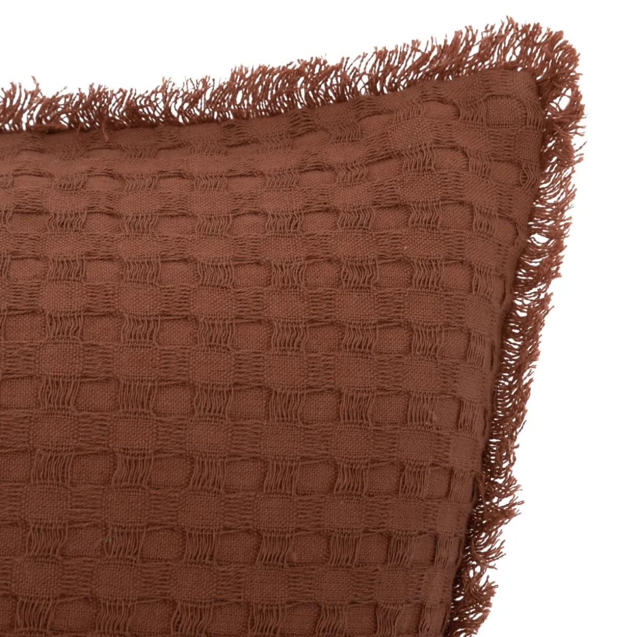 Coussin carré nid d'abeille (45 x 45 cm) Widdy Terracotta