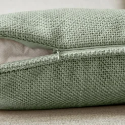 Coussin carré tissé (45 x 45 cm) Alba Vert romarin