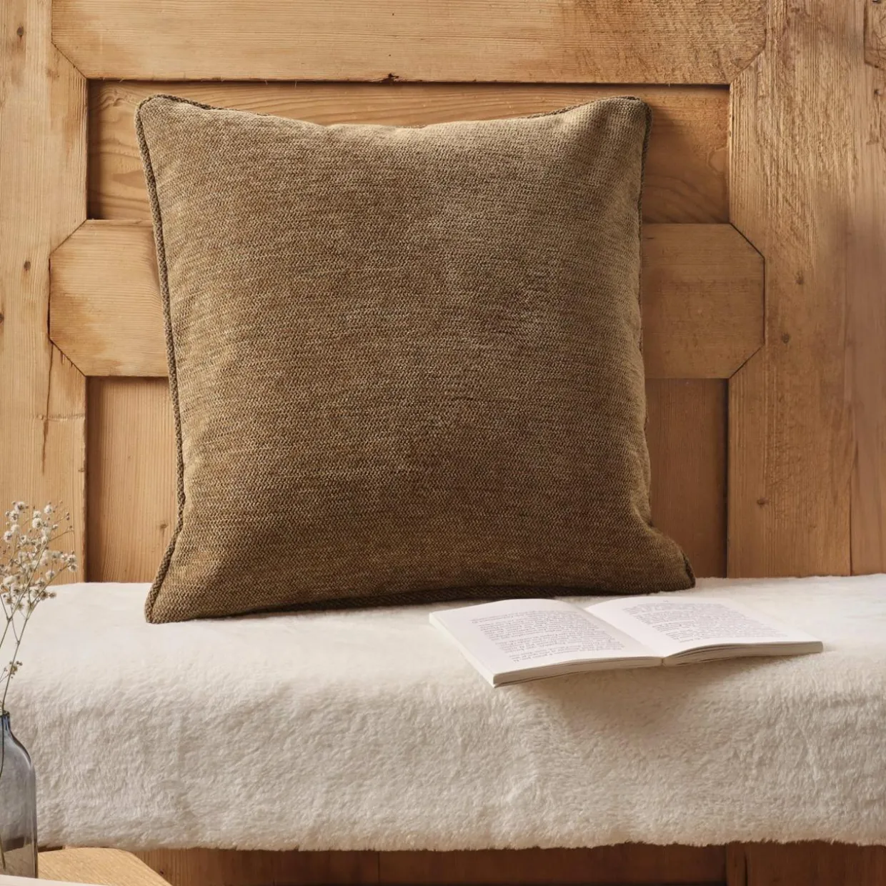 Coussin carré tissé (45 x 45 cm) Magnus Camel