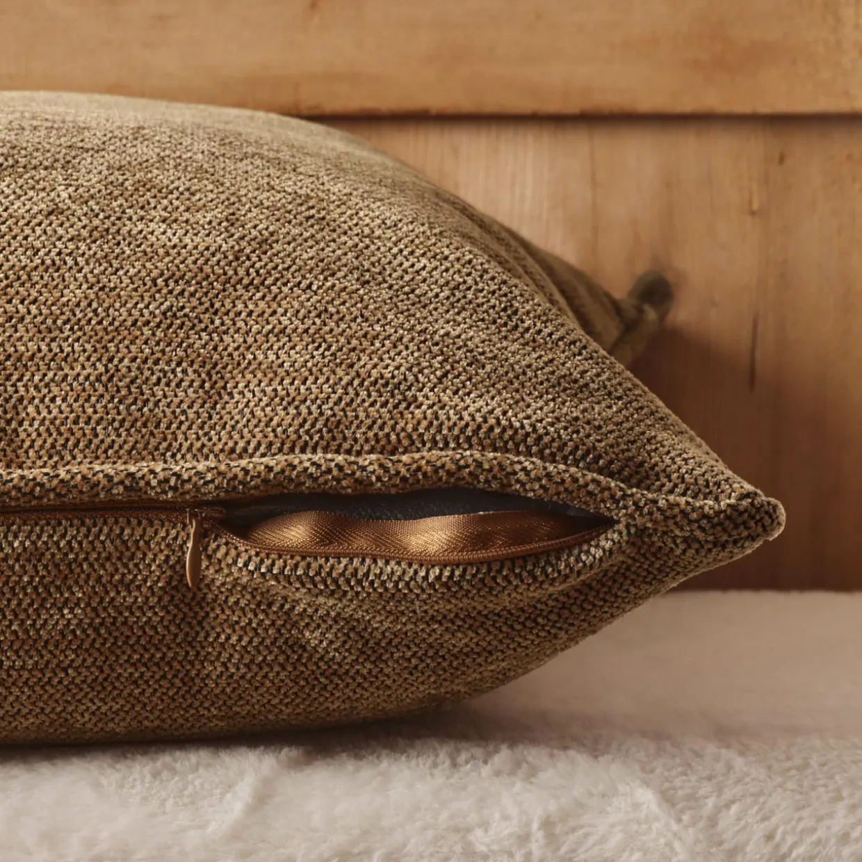 Coussin carré tissé (45 x 45 cm) Magnus Camel
