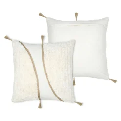 Coussin carré tufté (45 x 45 cm) Blokken Ecru