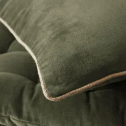 Coussin carré velours de coton (45 x 45 cm) Victor Vert thym