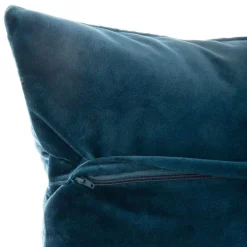Coussin carré velours (40 x 40 cm) Dolce Bleu canard