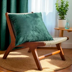 Coussin carré velours (60 x 60 cm) Fern Vert sapin