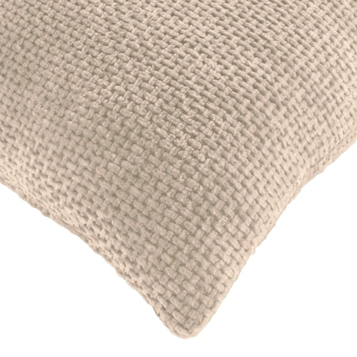 Coussin carré velours (45 x 45 cm) Leo Ecru