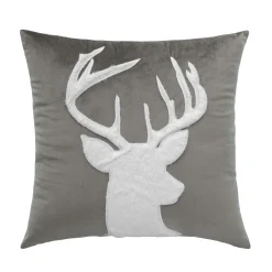 Coussin carré velours (45 x 45 cm) Vik Gris anthracite