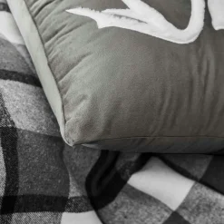 Coussin carré velours (45 x 45 cm) Vik Gris anthracite