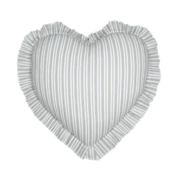 Coussin cœur coton (45 x 45 cm) Joséphine Gris