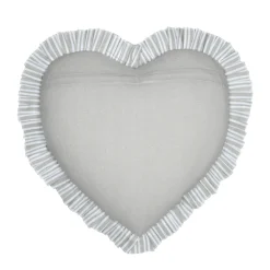 Coussin cœur coton (45 x 45 cm) Joséphine Gris