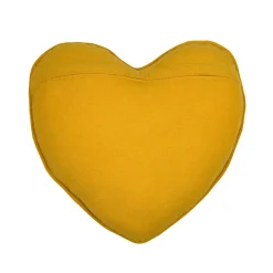Coussin cœur effet soie (40 x 40 cm) Emmy Jaune moutarde