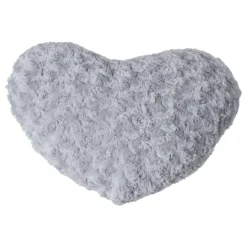 Coussin Cœur (28 x 36 cm) Bouclée Gris