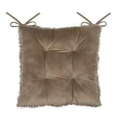 Coussin de chaise carré bouclette (38 x 38 cm) Cosylife Taupe