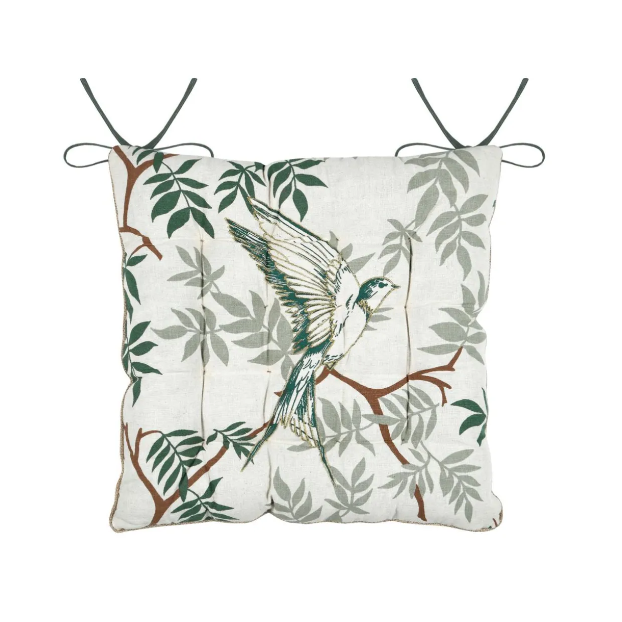 Coussin de chaise carré coton (38 x 38 cm) Botanys Ecru