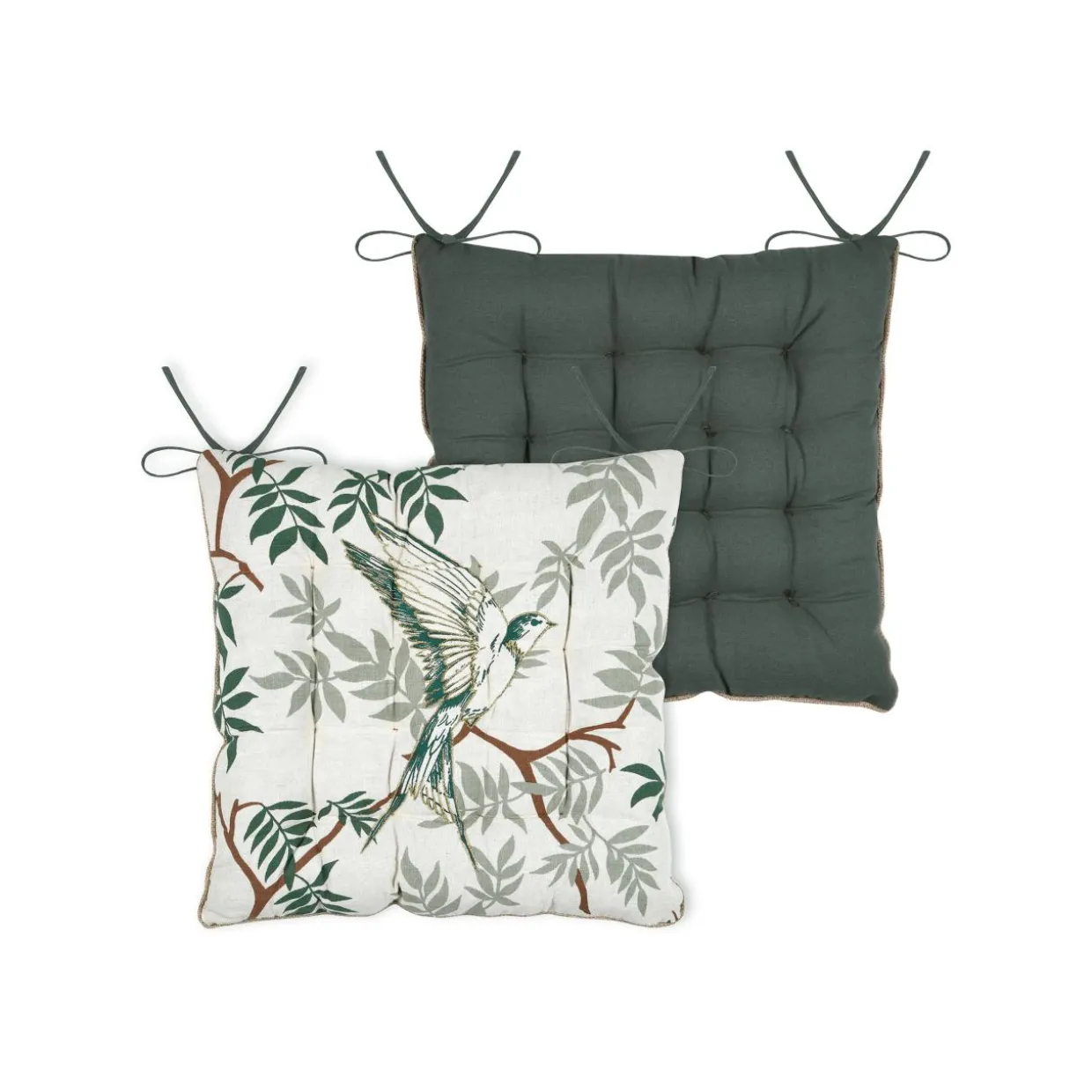 Coussin de chaise carré coton (38 x 38 cm) Botanys Ecru