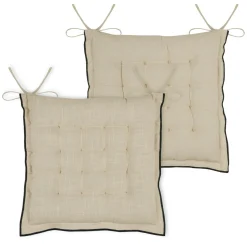 Coussin de chaise carré coton (38 x 38 cm) Helios Ecru