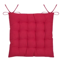 Coussin de chaise carré coton (38x38 cm) Villard Rouge