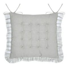 Coussin de chaise carré coton (38 x 38 cm) Joséphine Ecru