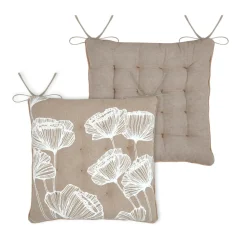 Coussin de chaise carré coton (38 x 38 cm) Oriana Beige