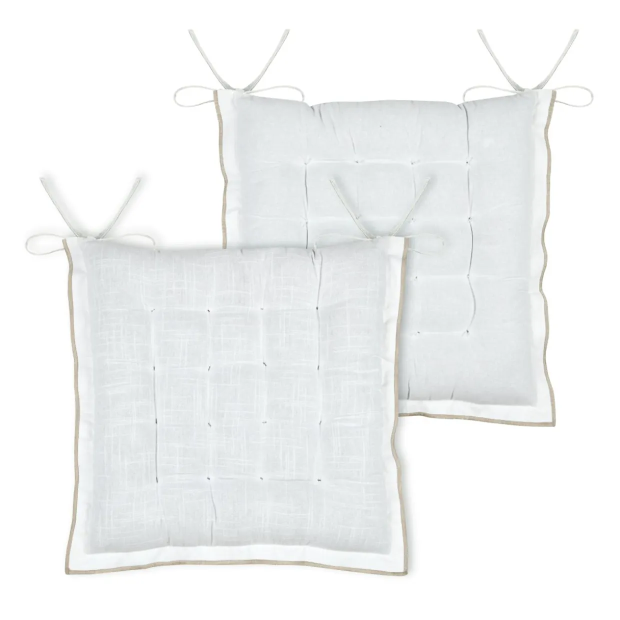 Coussin de chaise carré coton (38 x 38 cm) Helios Blanc