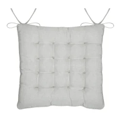 Coussin de chaise carré coton (38 x 38 cm) Joséphine Gris
