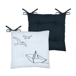 Coussin de chaise carré coton (38 x 38 cm) Bordemer Blanc