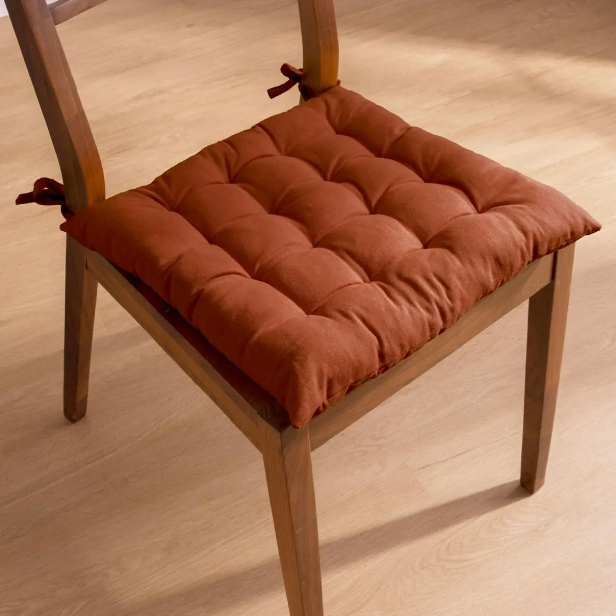 Coussin de chaise carré coton (40 x 40 cm) Pixel Terracotta