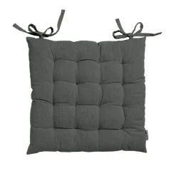 Coussin de chaise carré coton (40 x 40 cm) Pixel Gris anthracite