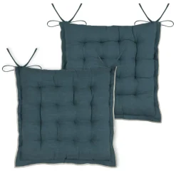 Coussin de chaise carré coton (38 x 38 cm) Helios Bleu