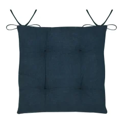 Coussin de chaise carrée coton (38x38 cm) Bordemer Bleu marine