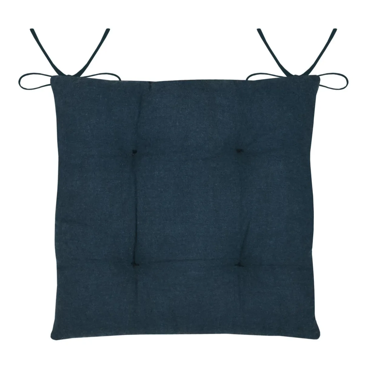 Coussin de chaise carrée coton (38x38 cm) Bordemer Bleu marine