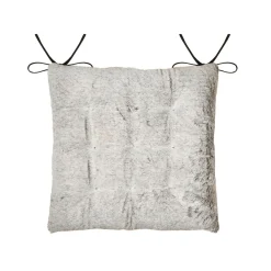 Coussin de chaise carré fausse fourrure (40 x 40 cm) Asgard Gris perle