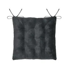 Coussin de chaise carré fausse fourrure (40 x 40 cm) Asgard Gris carbone