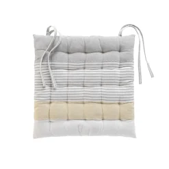 Coussin de chaise carré polycoton (38 x 38 cm) Iliade Gris