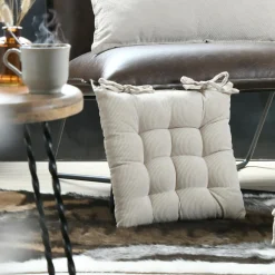 Coussin de chaise carré velours (38 x 38 cm) Dandy Beige
